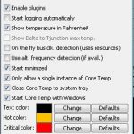 Core Temp Settings