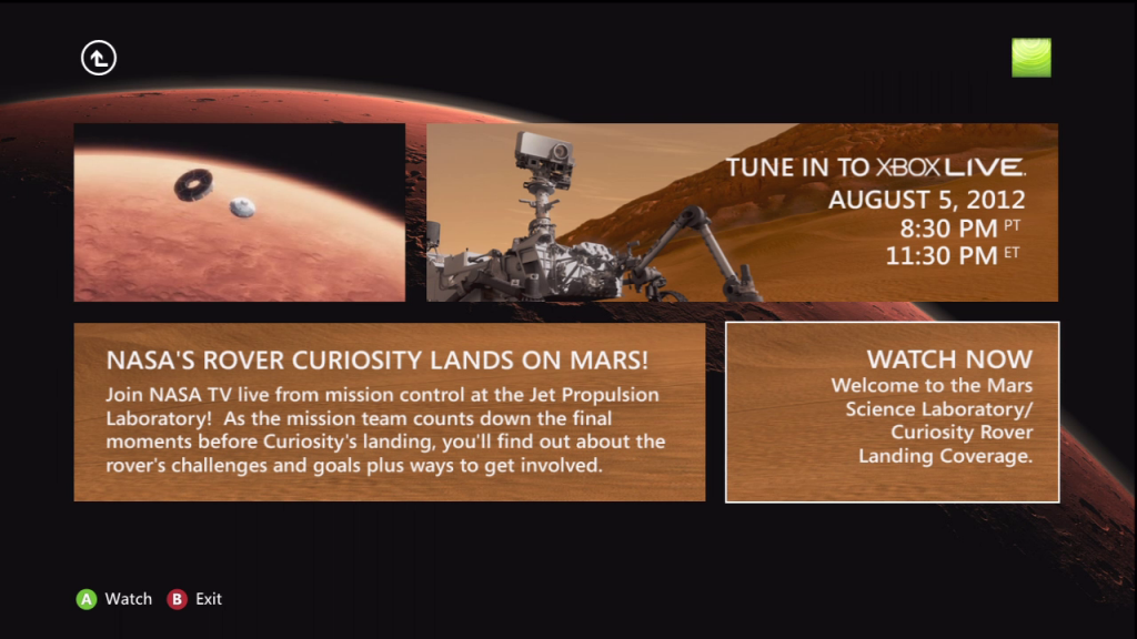 Miss Curiosity's Landing? Watch it on Xbox