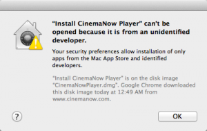 CinemaNow Player is from an unidentified developer.