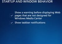 Windows 8 Media Center Startup Options